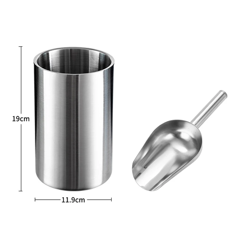 الفولاذ المقاوم للصدأ جدار مزدوج مبرد النبيذ معزول منضدية مبرد النبيذ للنبيذ الأبيض الشمبانيا يناسب معظم الزجاجة ذات الحجم القياسي