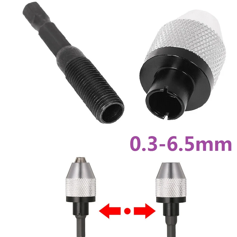Portable Electric Grinder Chuck Hex Shank Drill Chuck with Locking and Releasing Capability in Silver and Black