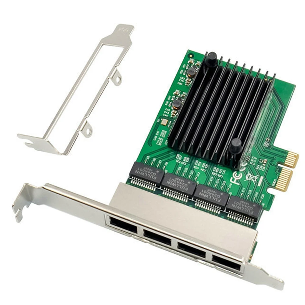 RJ-45 4-Port Ethernet Server Adapter Gigabit Network Card PCI-E X1