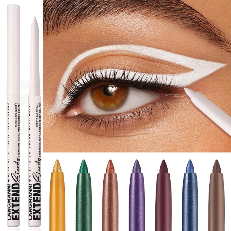 Waterproof Eyeliner Gel Pencil Matte Glitter Lying Silkworm Eye Shadow Pen Brown No Smudge Quick Drying Rotatable Eyeliner Stick