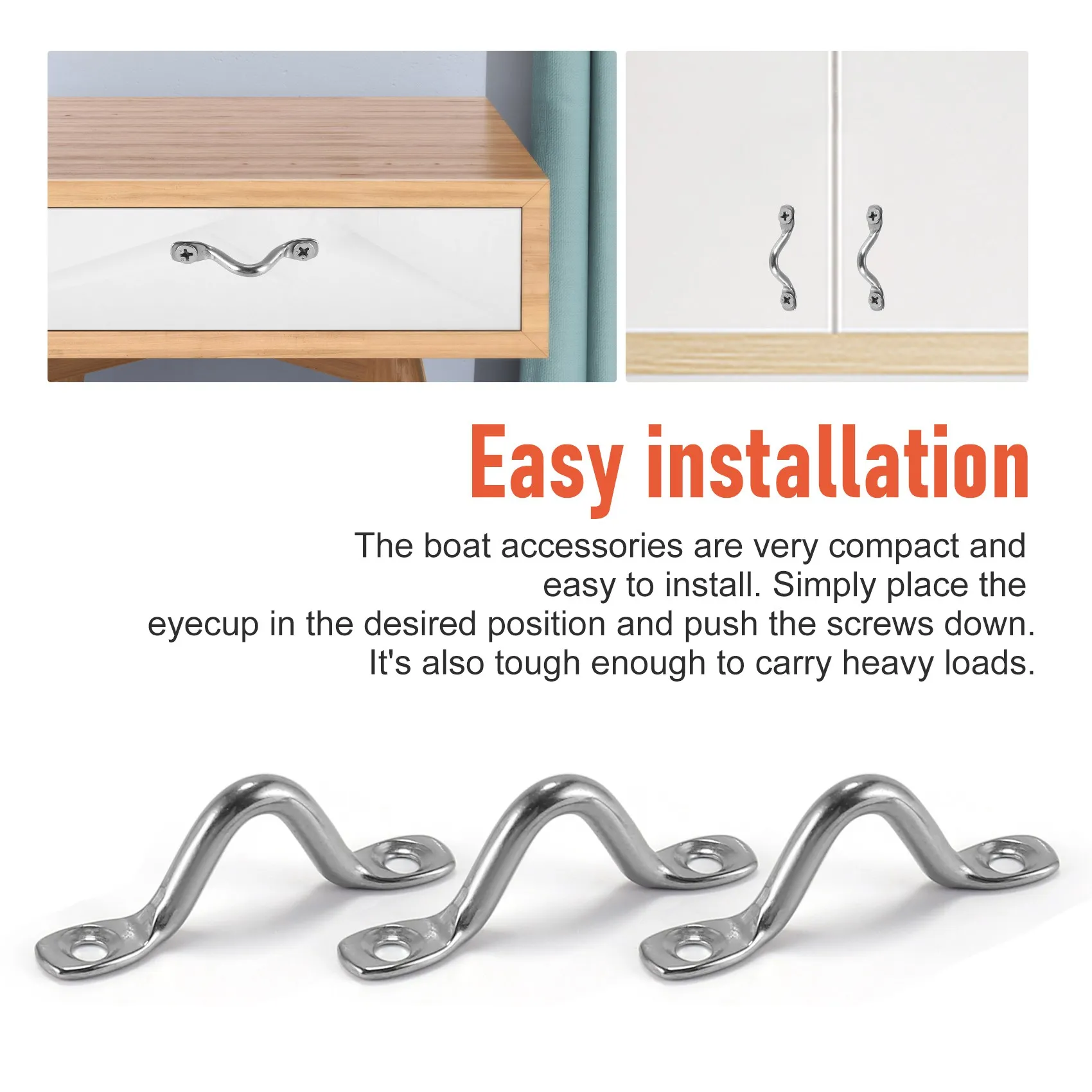 【CYBER MONDAY】15Pcs Stainless Steel Peck Plate Eye Plates Ceiling Hook Kayak Eye Plate Kayak Pad for Kayak Canoe, Kayak Canoe Ri
