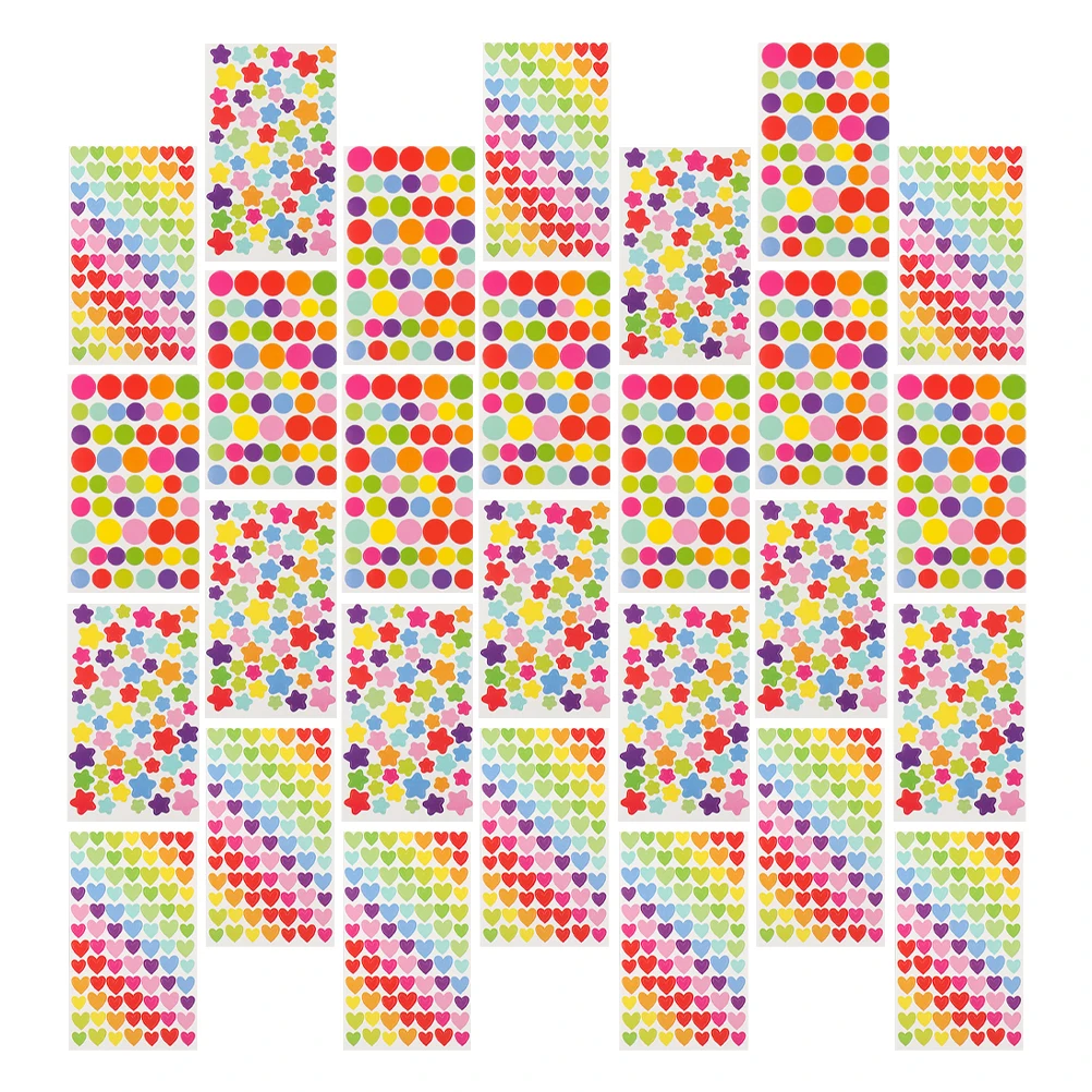 

60 Sheets Star Stickers Colorful Stickers Self Adhesive Colored Dots for Bedroom Organization Small Paper Labels