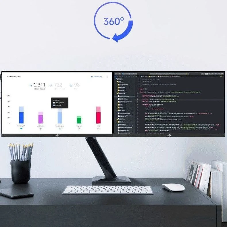 Monitor holder Multifunctional rotating dual-screen desktop rack Multi-screen height increase rack