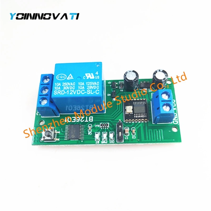 BT26E01 DC 12V IOS Android Bluetooth-Compatible BLE Relay 2.4G RF Remote control IOT Module Command customization Switch Board