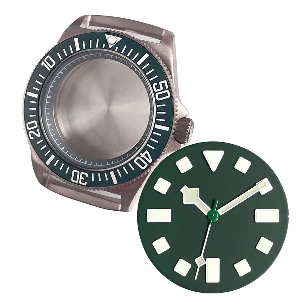 

42mm T2 Titanium Watch Case 20ATM Sapphire Glass 29mm Dial Luminous Face for NH35 NH36 ETA2824 PT5000 Movement Watch Parts Set