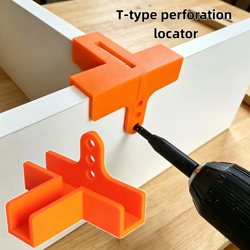 T-Shaped Drilling Positioning Fixture,Suitable for 18Mm Board, Woodworking Cabinet Drilling Locator, Furniture Auxiliary Tool