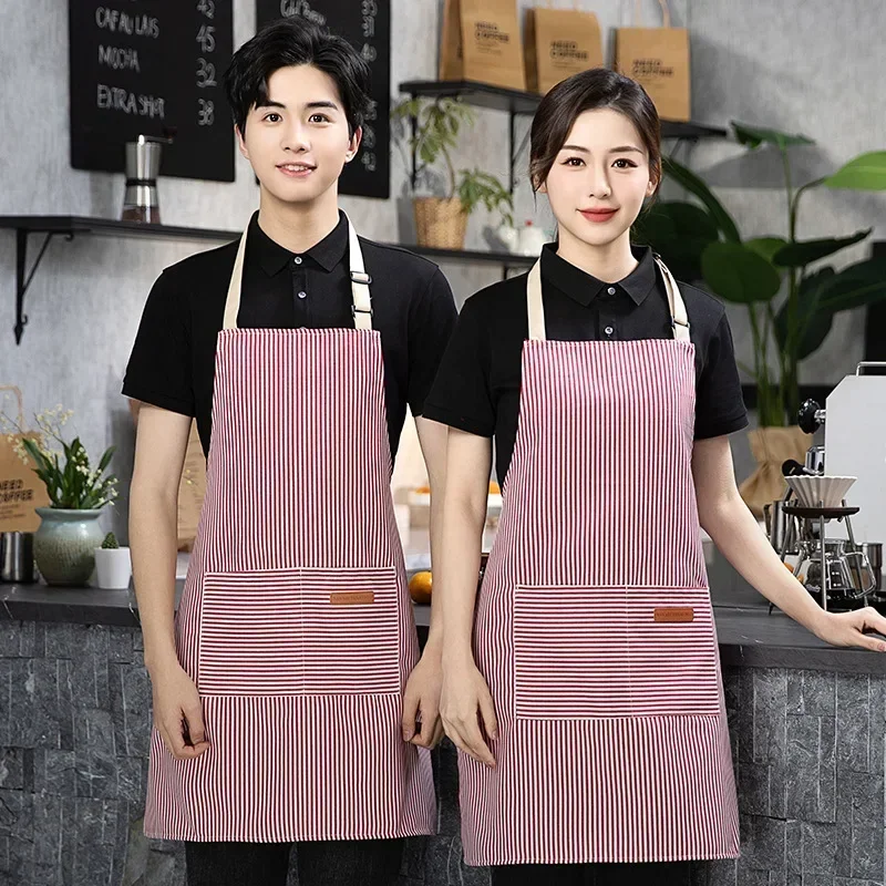 

Waterproof Heavy Duty Chef Apron Adjustable Striped for BBQ Camping Kitchen Commercial Use Unisex Waist Protection Apron