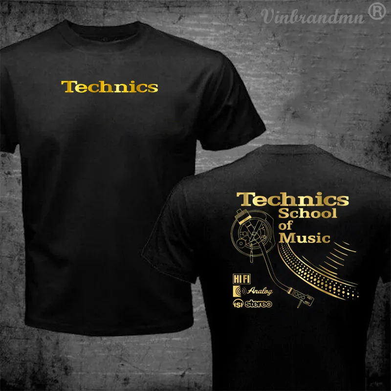 Vintage Deejay Shirt Long Play tshirt Technics School of Music T Shirt Men Retro DJ Music T-shirt Hot Sale Fashion Top Tee Shirt