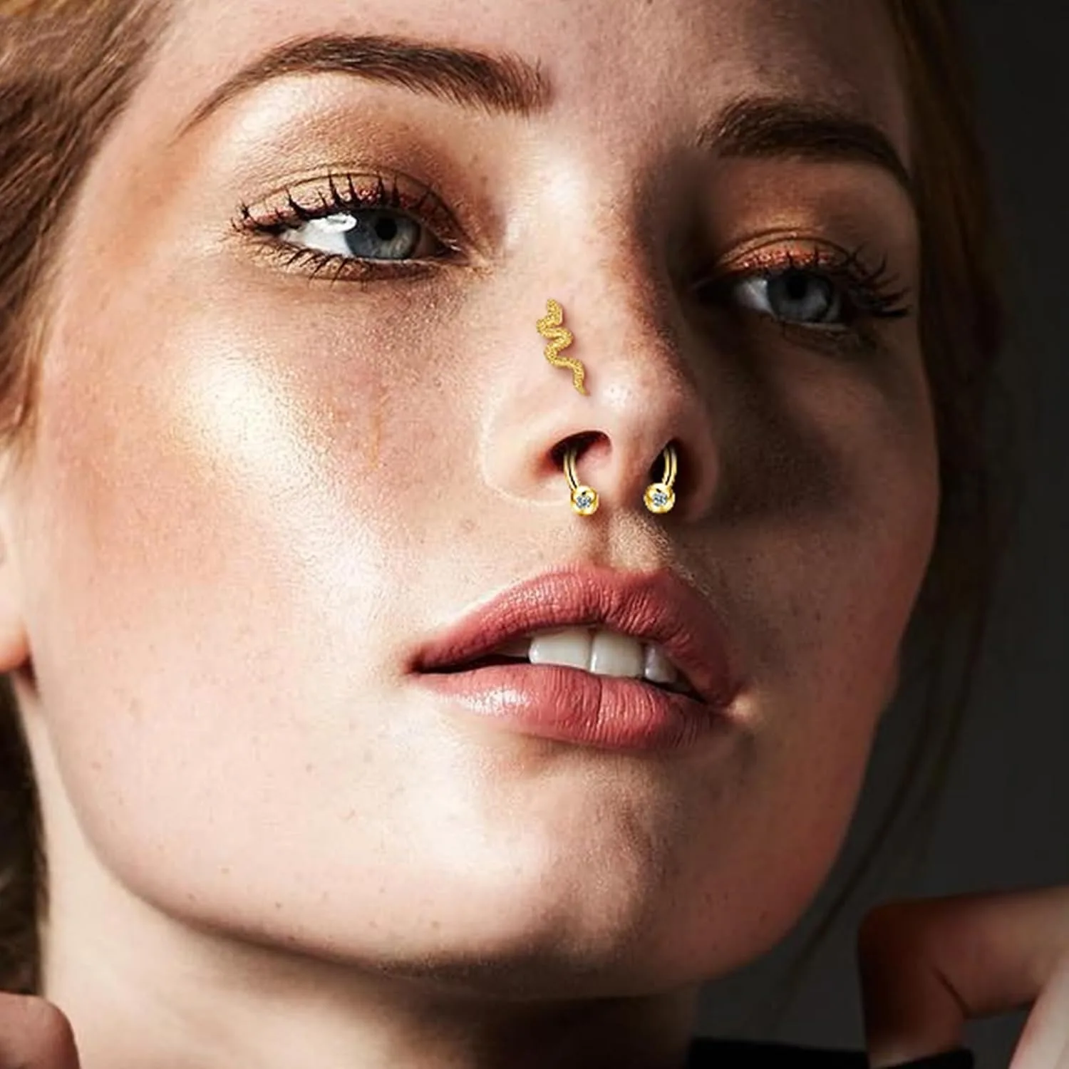 ORAZIO 17Pcs Gold Plated Zircon Stainless Steel Piercing Earrings Screw Back Stud Hoop Jewelry Helix Tragus Cartilage Nose Women