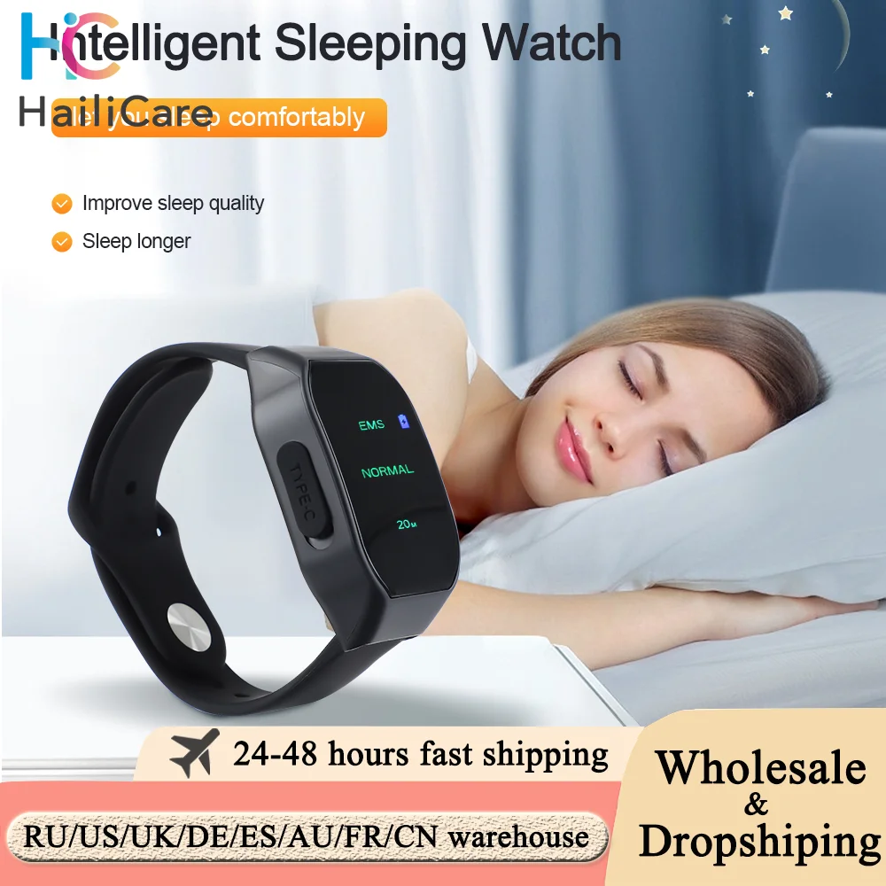 

EMS Sleep Aid Watch Microcurrent Pulse Sleeping Anti-anxiety Insomnia Hypnosis Device Fast Sleep Rest Wristband Watch Relief