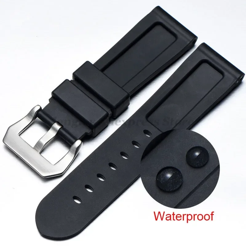 Rubber Watch Band 20mm 22mm 24mm 26mm for Panerai Strap Silicone Bracelet for Omega Mens Women Sport Band Replacement Wrist Band