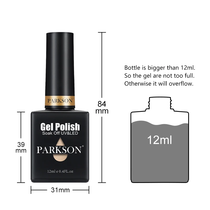 باركسون 280 لون رائجة البيع لون جيل للأظافر البولندية الزجاج زجاجة ورنيش الهجين ورنيش قاعدة معطف نقع قبالة LED مانيكير الفن #6