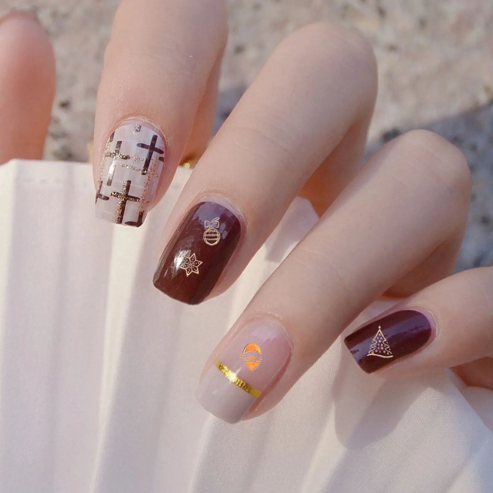 

8 Sheets Christmas Nail Decals Stickers Art Decorations DIY Fashion Fun Long Lasting Quality Home Salon Use
