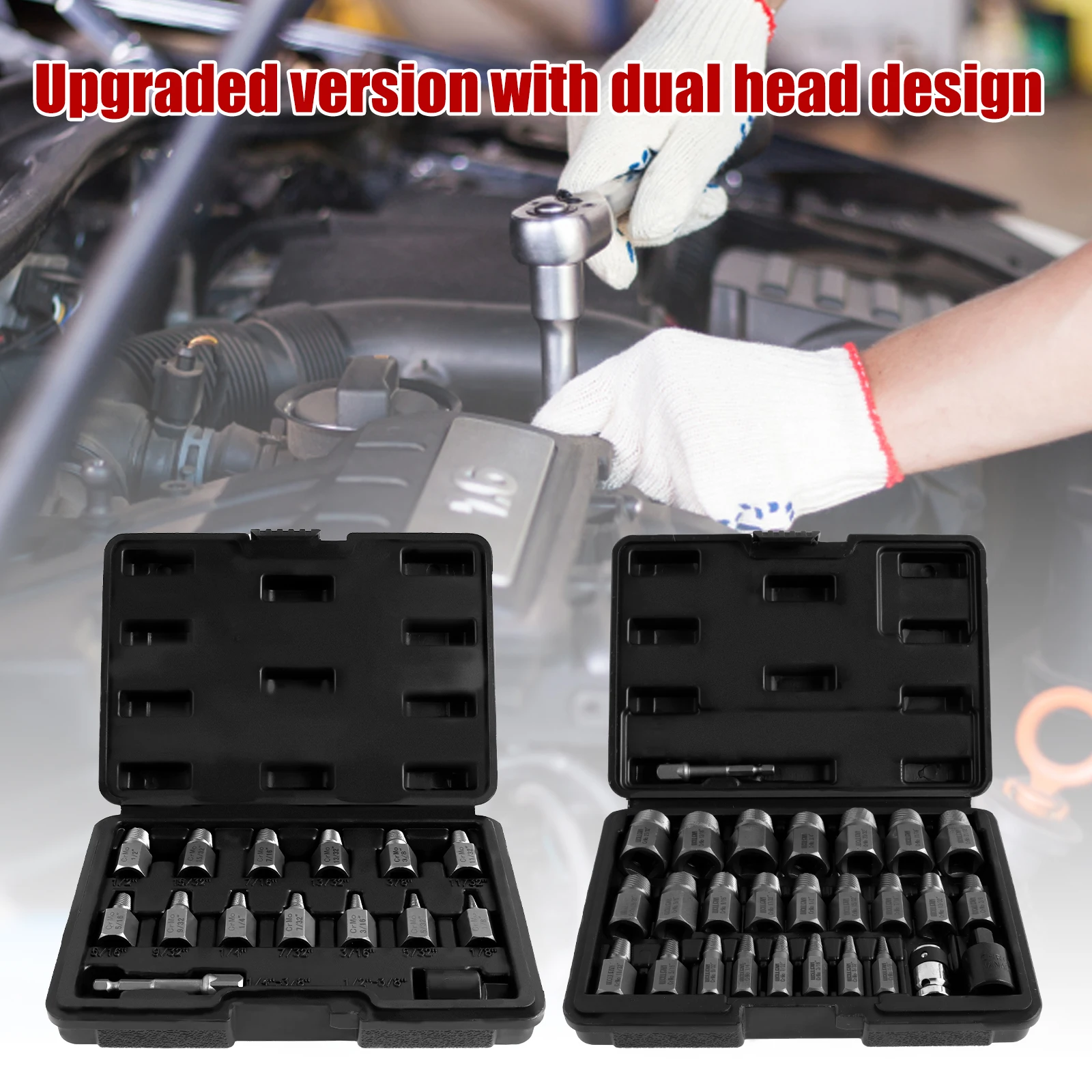 

15/27Pcs Damaged Screw Extractor Set Broken Screw Remover Kit Easy Out Hex Head Bolt Nut Stud Extractor Multi-Spline Bolt