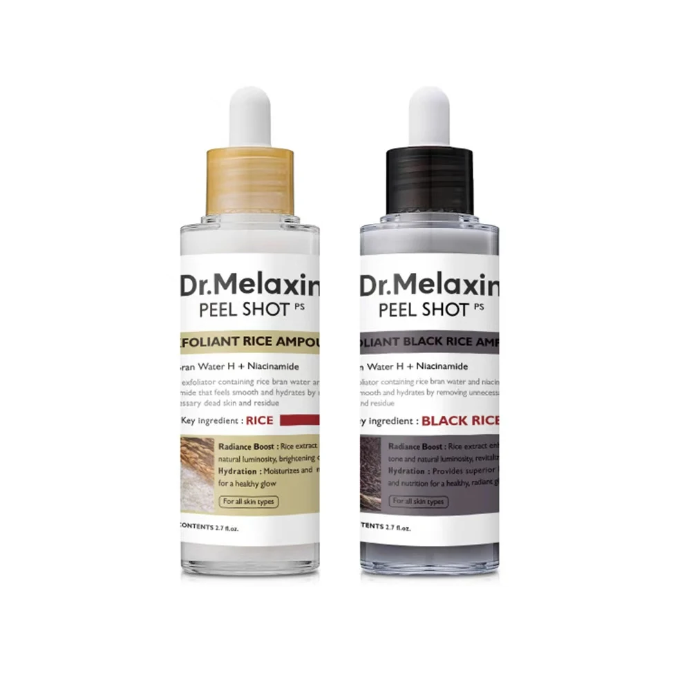 Peel Shot Glow- Ampolla exfoliante de arroz negro, exfoliante suave, eliminador de espinillas y células muertas, todo tipo de piel, Skinca coreana