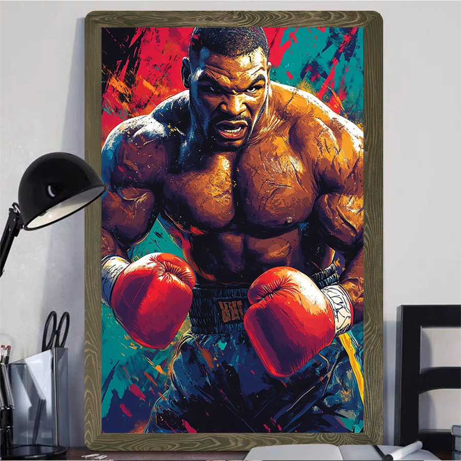 Mike Tyson Boxing Poster Retro Metal Tin Sign Gym Bar Home Decor Fighting Sports Wall Art Muscle Man Painting