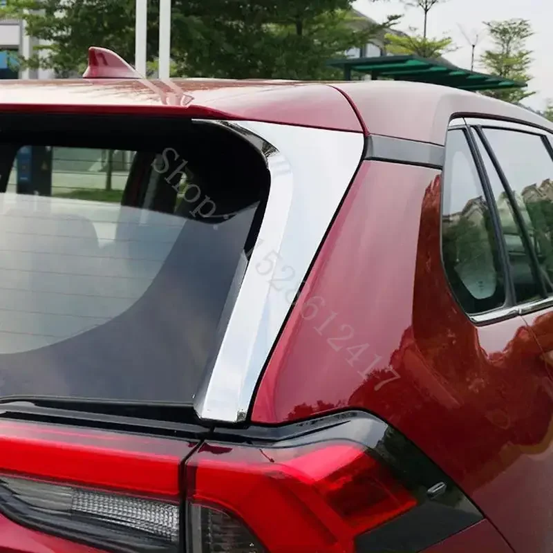 

ABS Car Rear Window C Pillar Post Cover Trim Molding Strip Stickers For Toyota RAV4 XA50 2019 2020 2021 2022 2023 RAV 4 Hybrid