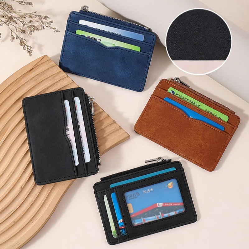 Multi-slot Card Holder Coin Purse PU Leather Ultra-thin Credit Card Holder Wallet Business Id Card Cover Case for Men Women