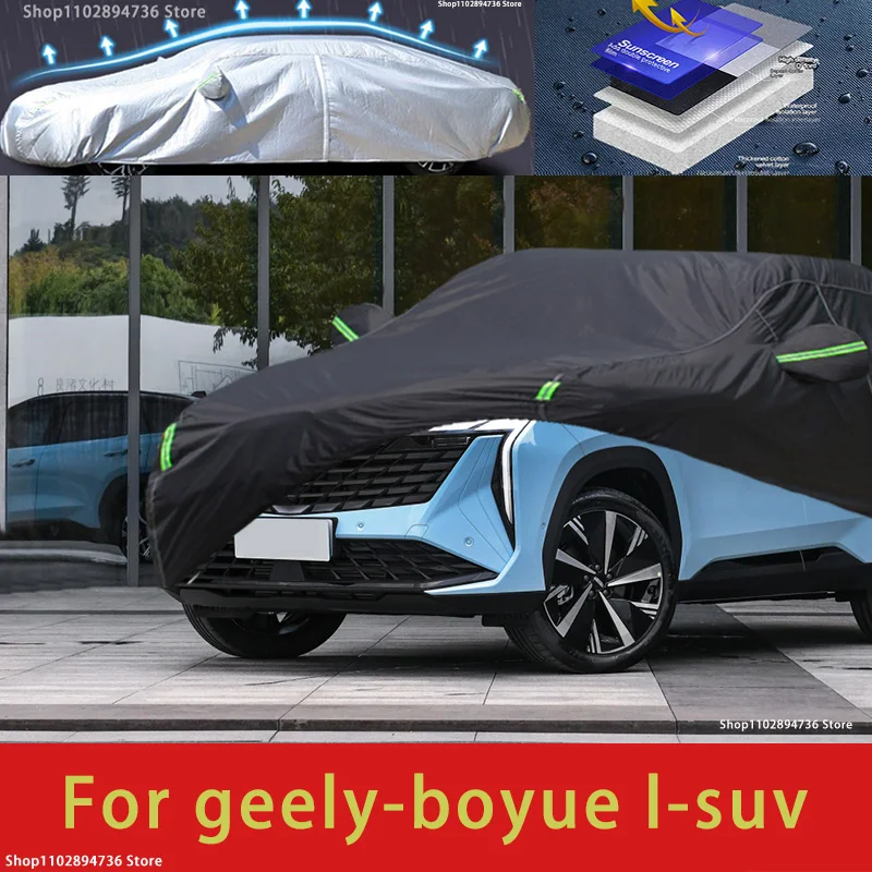 

For Geely boyue L Fit Outdoor Protection Full Car Covers Snow Cover Sunshade Waterproof Dustproof Exterior black car cover