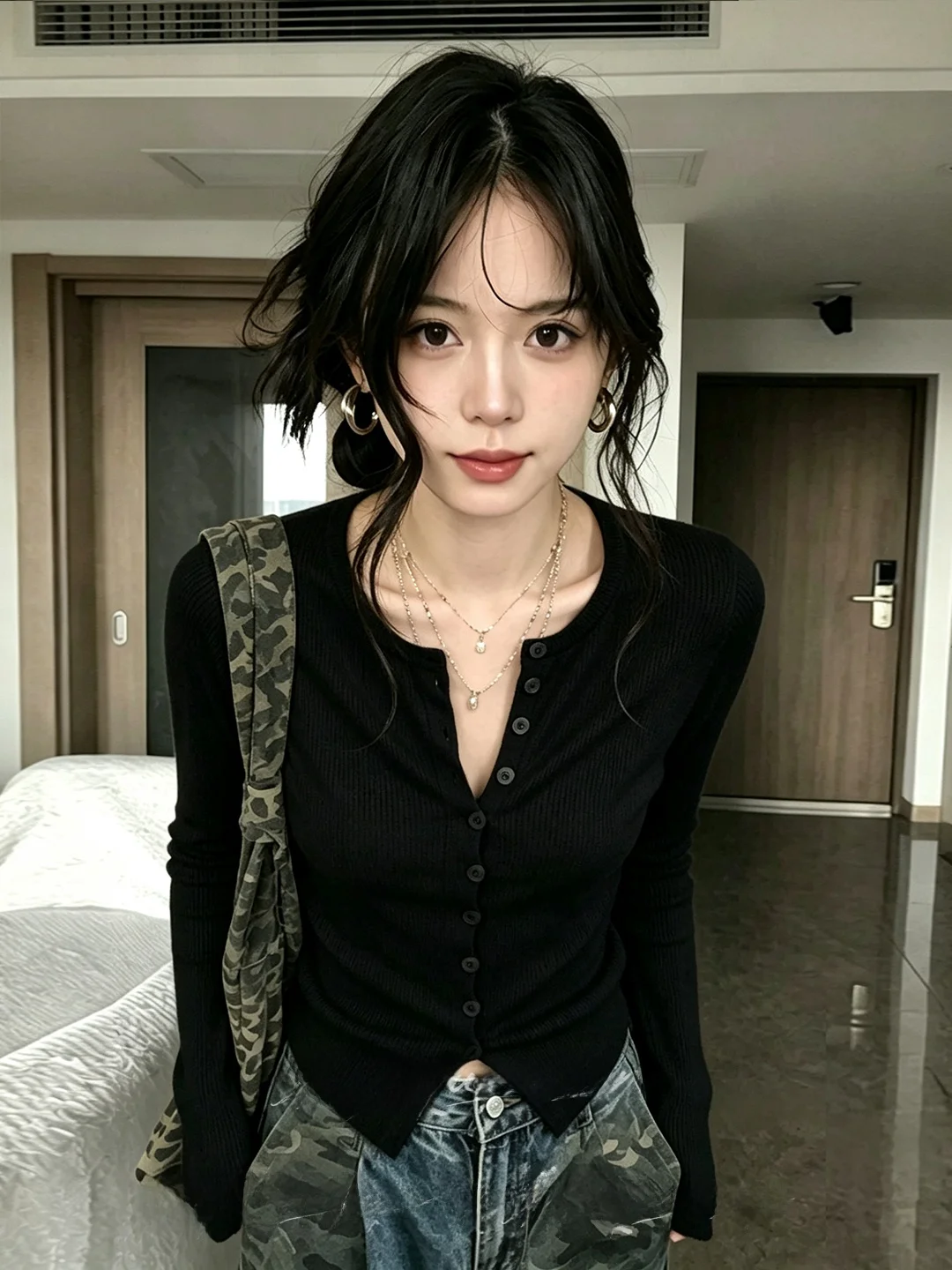 Korean Style Knitted Open Cardigan Women's Slim Fit Long Sleeve Early Autumn Fashion Design Waist Cinching Base Layer Top