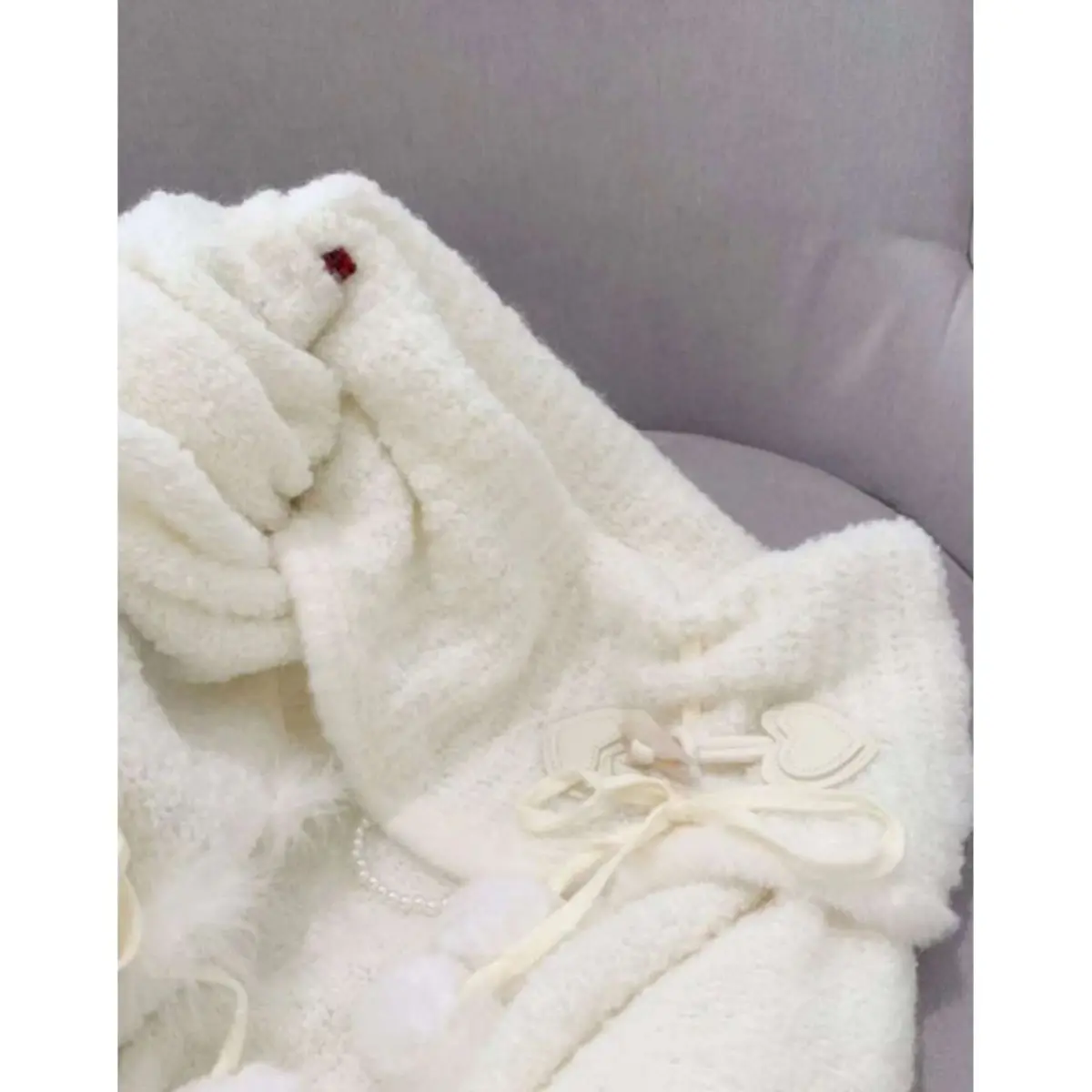 Jersey de punto con lazo fino coreano Y2K para mujer, suéter holgado japonés de encaje dulce para oficina, trajes Y2k de gran tamaño para otoño e invierno