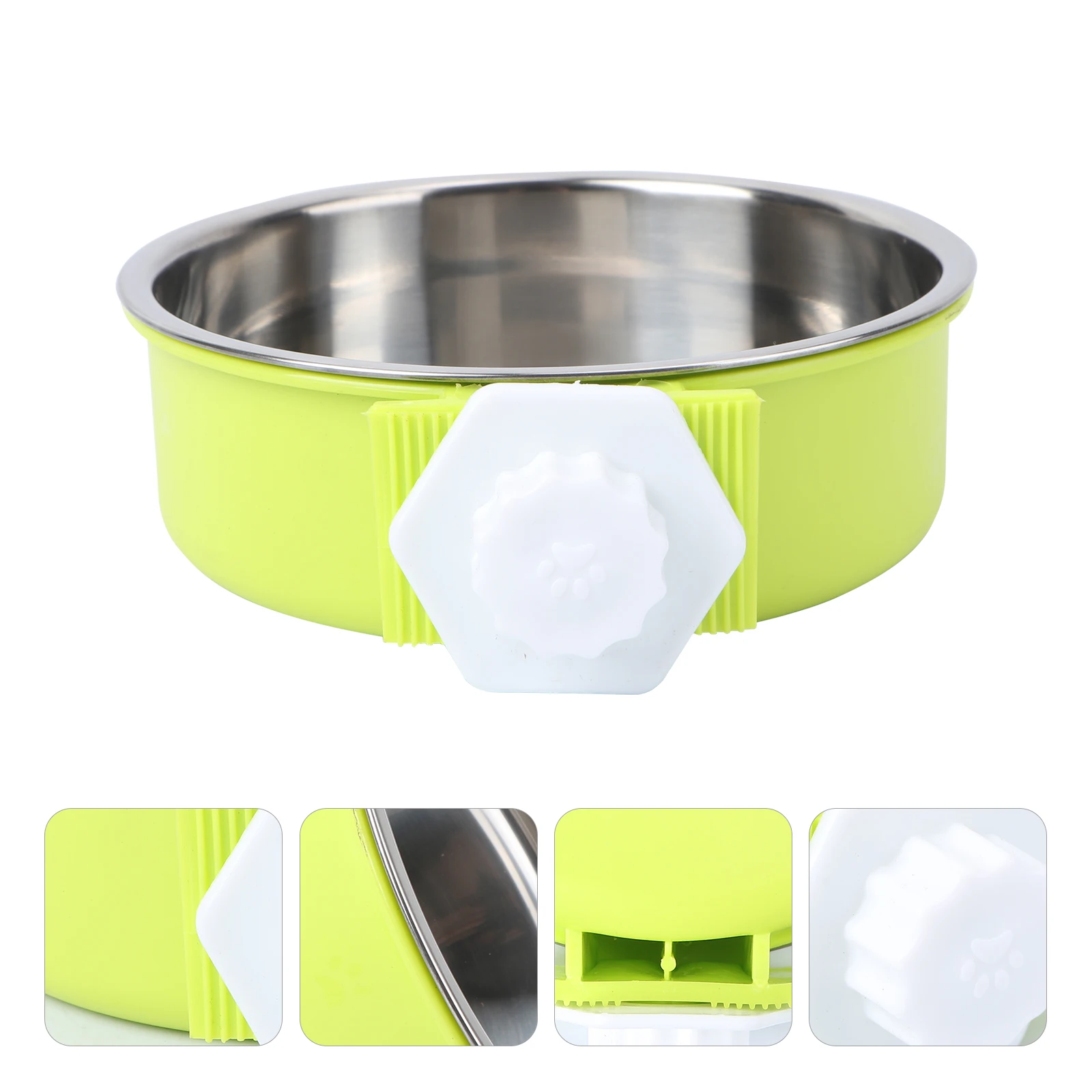 

Stainless Steel Dog Bowl Portable Pet Feeder Water Dispenser Lightweight Easy Cleaning Cage Mounted Pet Supplies For Small