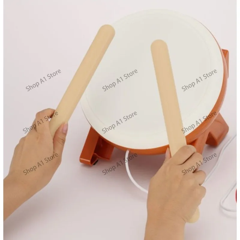 Retro Rhythm Taiko Drum Game Kit, Drum Sticks Replacement Accessory for Vintage Game Cartridge & Console