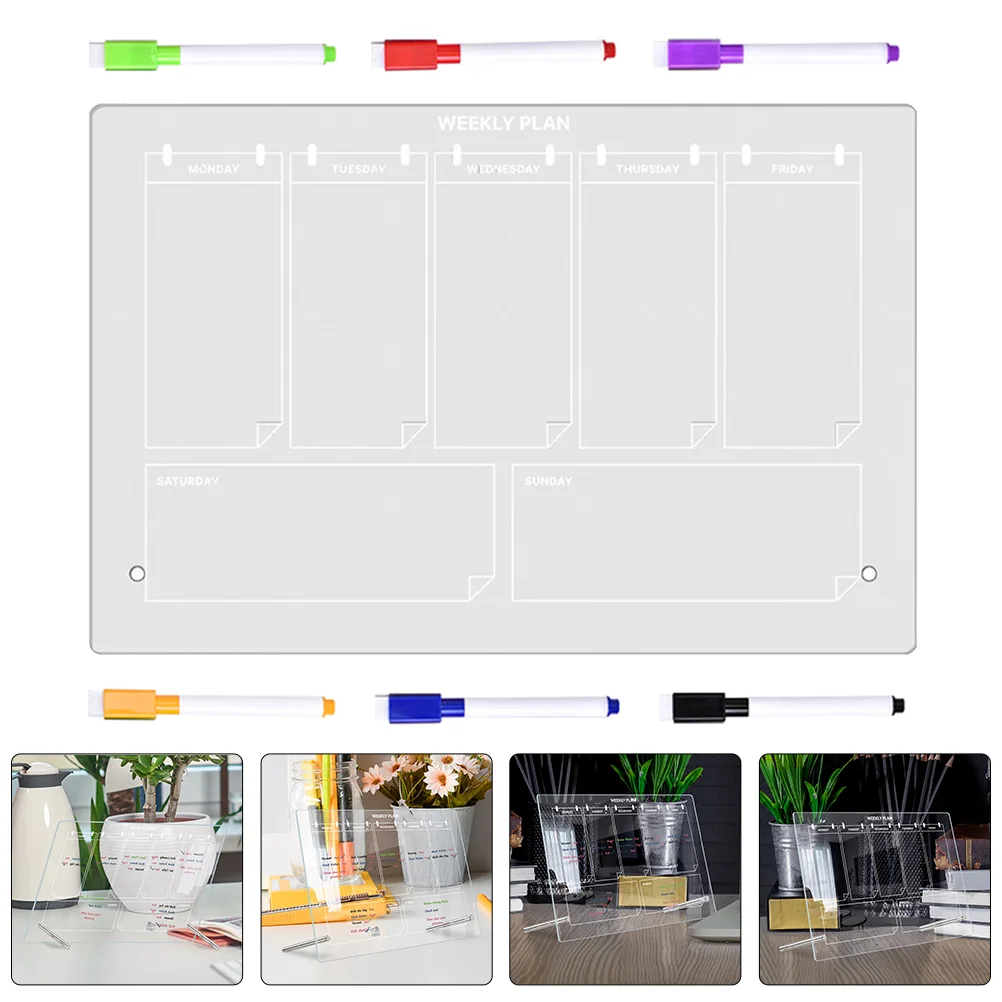 Weekly Plan Writing Board Desk Calendars Acrylic Multifunction Home Message School Note Office Students Supply Recording