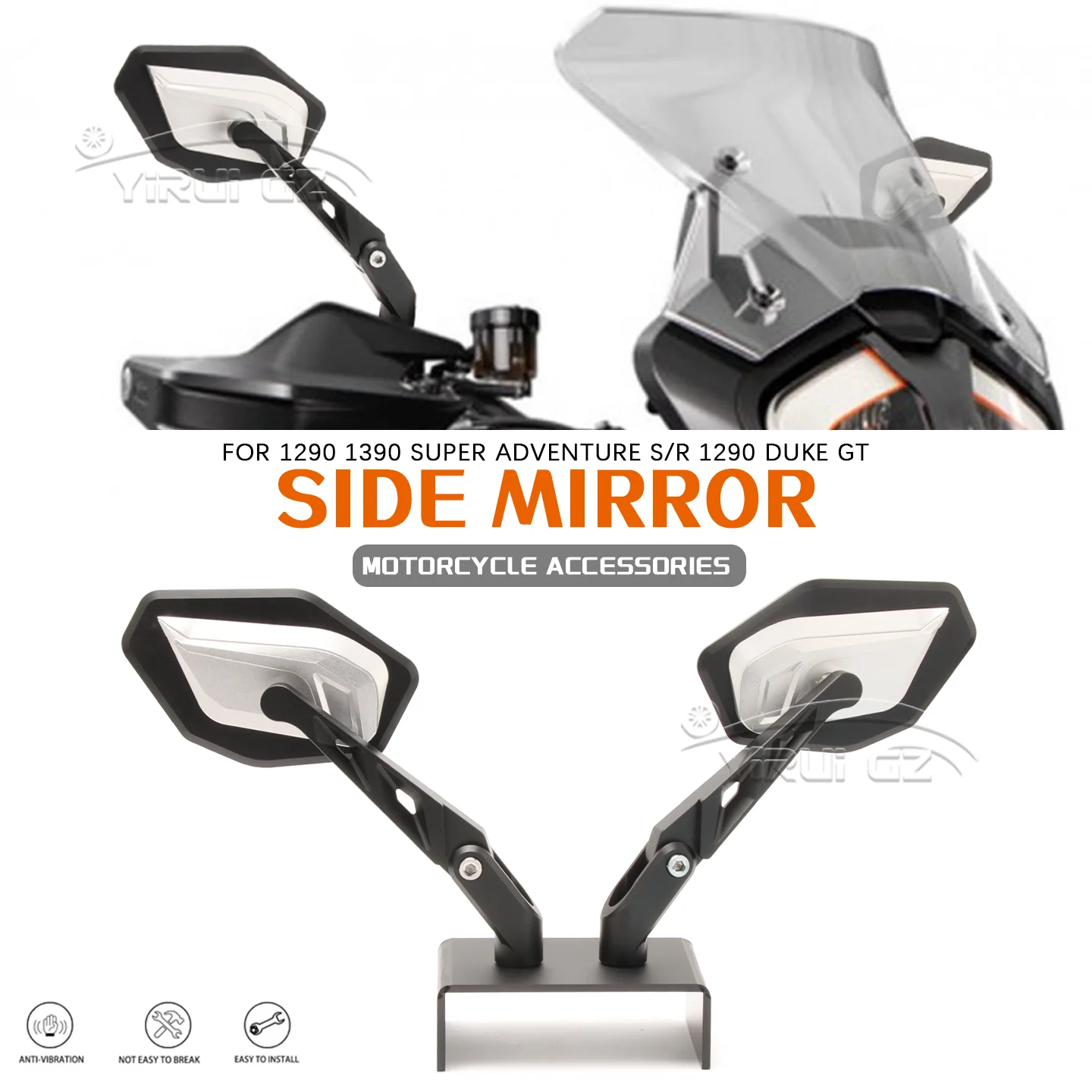 For 1290 1390 Super Adventure S / R DUKE GT CNC Aluminum Foldable Rearview Mirror Adjustable Side Mirror Motorcycle Accessories