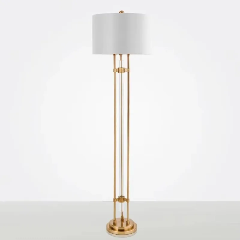 New American Floor Lamp Living Room Nordic Glass Bedroom Simple Atmosphere Retro Network Red Creative Vertical Lamps