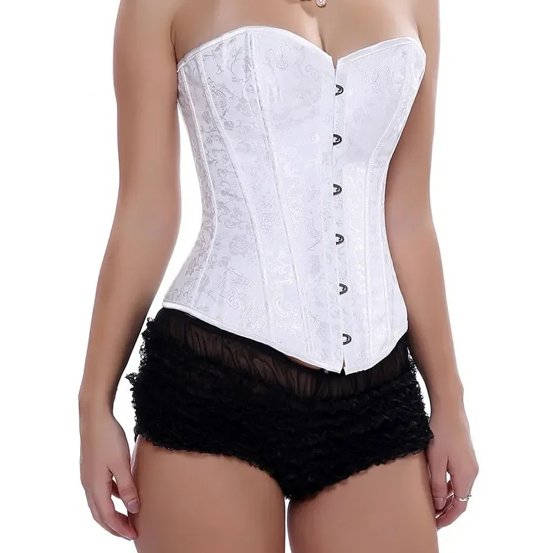 Corselet Corset Jacquard Wedding Party Sexy Corsage Overbust Corsets and Bustiers Slimming Blue Shaperwear Women Corzzet S-2XL