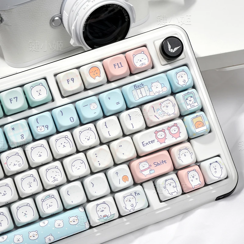 

Bear MOA mechanical keyboard keycap girl cute high value keycap civet 68/87/108
