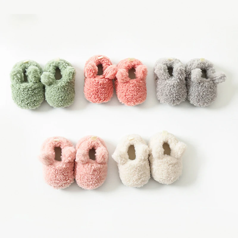 Baby Shoes Winter Baby Boy Girl Booties Fluff Soft Toddler Shoes First Lamb Cashmere Anti-Slip Warm Newborn Infant Crib Shoes