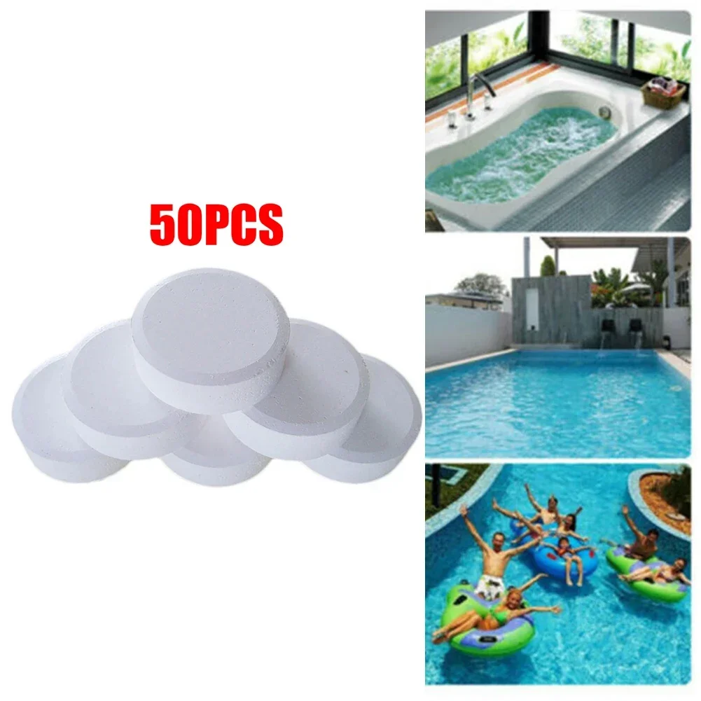 

50pcs/Box Swimming Pool Cleaning Tablet Bromine Tablets Cleaner Swimming Spa Pool Household Deep Cleaning Supplies