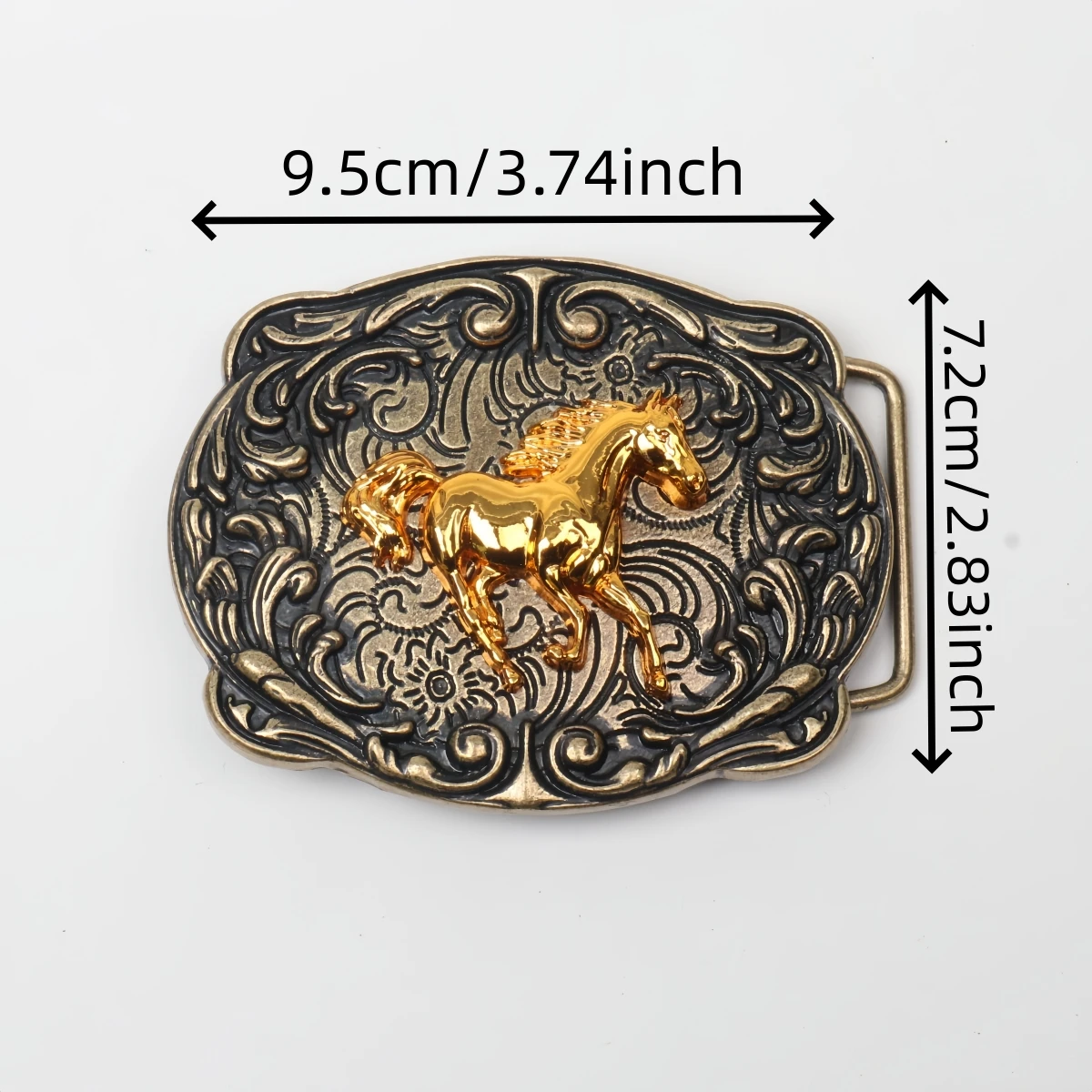 A Belt Buckle Head - A Western Cowboy-Style Belt Buckle Head - A Metal Buckle Head