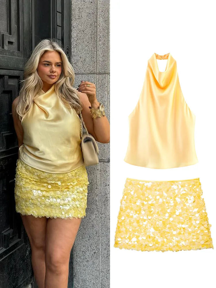 HH Women Summer New Fashion High Waist Slim Solid Sequin Mini Skirt Female Sexy Hip Side Zipper Punk Party Short Skirt Mujer