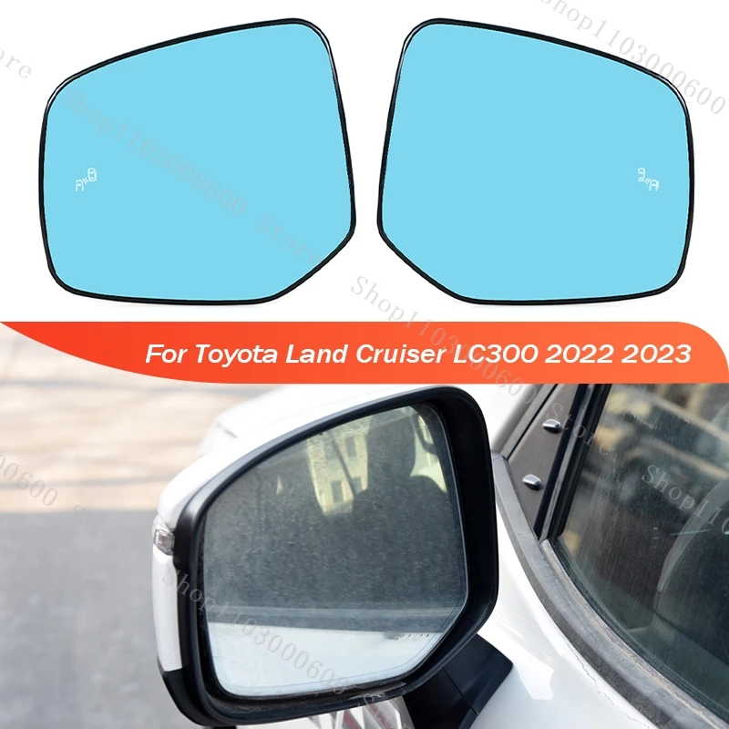 

For Toyota Land Cruiser 300 LC300 2022 2023 Car Blind Spot Warning Rearview Side Mirror Lens Glass With Heated