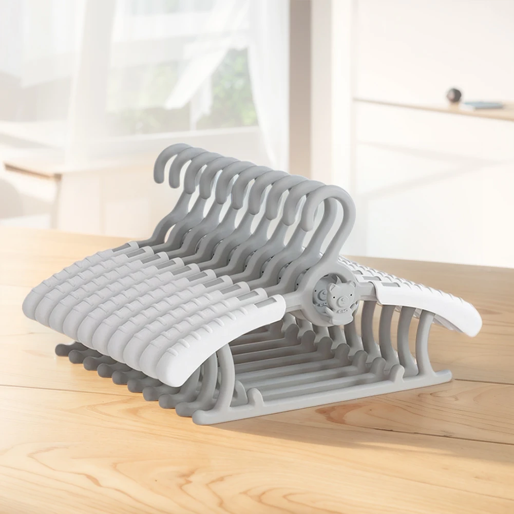 10 Stück Ausziehbare Kinderkleiderbügel Platzsparende Baby-Kinderzimmer-Kleiderbügel Kinder-Mantelbügel für Mädchen Kleinkinder – Detail 5