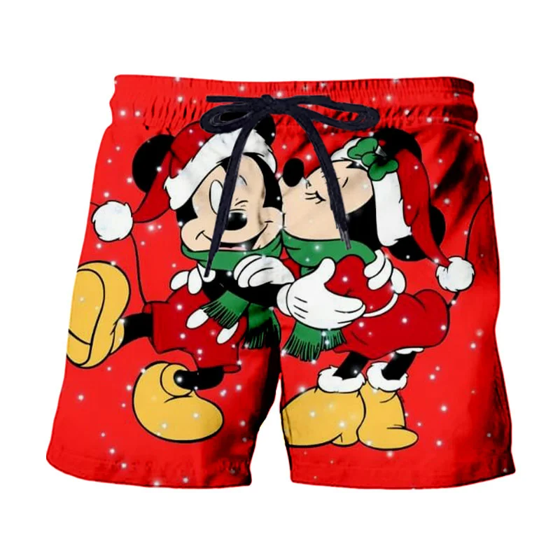 Pantalones cortos de Mickey Mouse para niños y niñas, pantalones cortos de Disney, bañadores con estampado 3D, pantalones cortos de verano para hombres, ropa holgada de moda para hombres