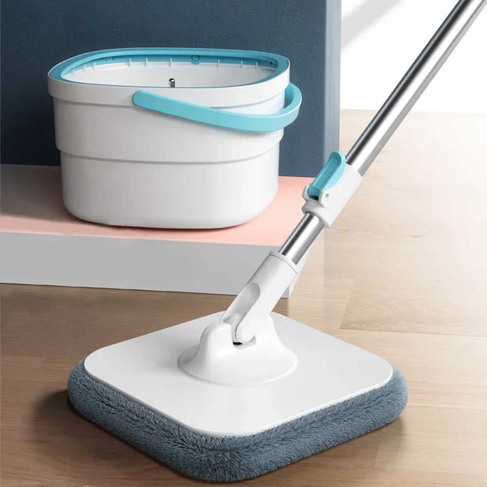 Effective Cleaning Flat Mop Bucket Clean Water Separation Convenient Handle Detachable Mop Head Easy Maneuverability