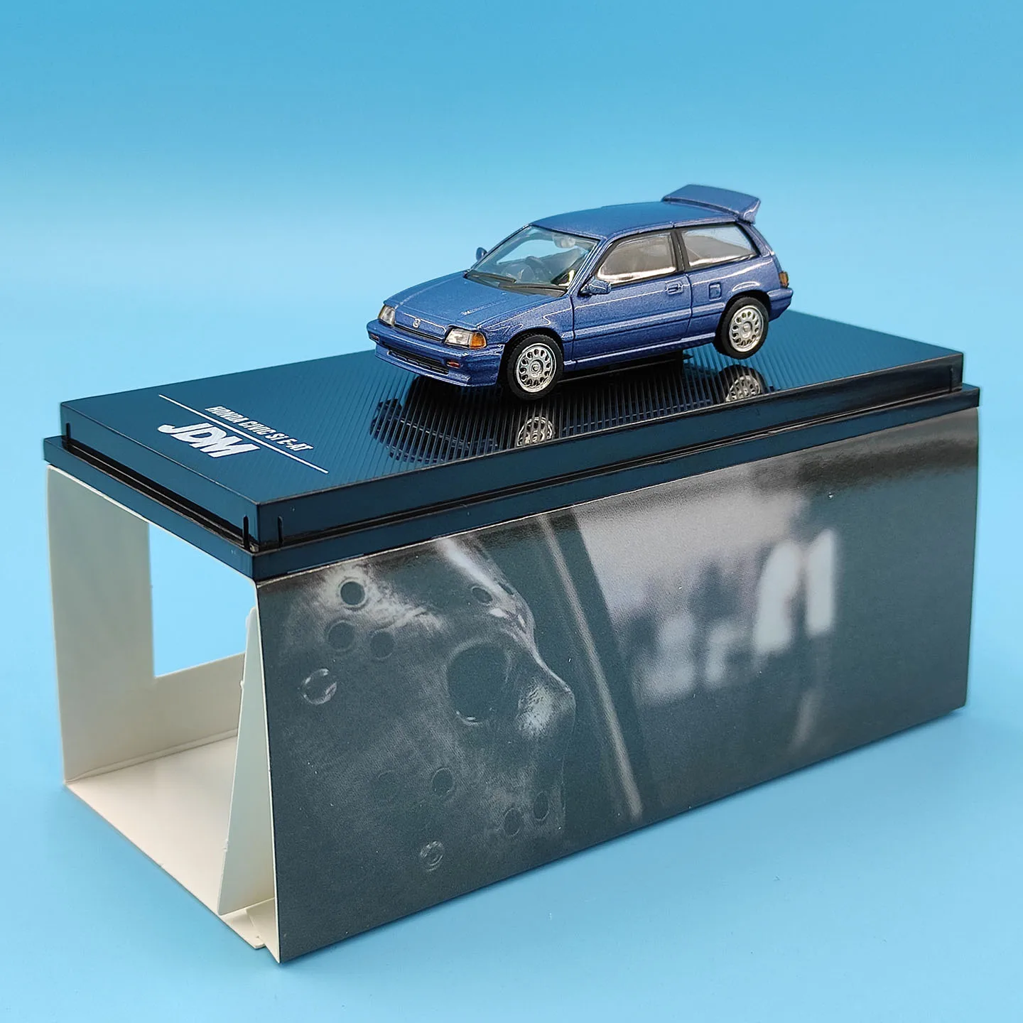 Diecast JDM 1:64 Scale Si E-AT Blue Alloy Car Model