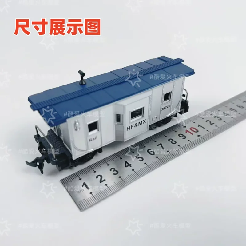 HF 1/87 HO Type Bay Window Caboose/Open Gondola/Freight Car Metal Wheels Alloy Railroad Train Model Simulation Toy Display