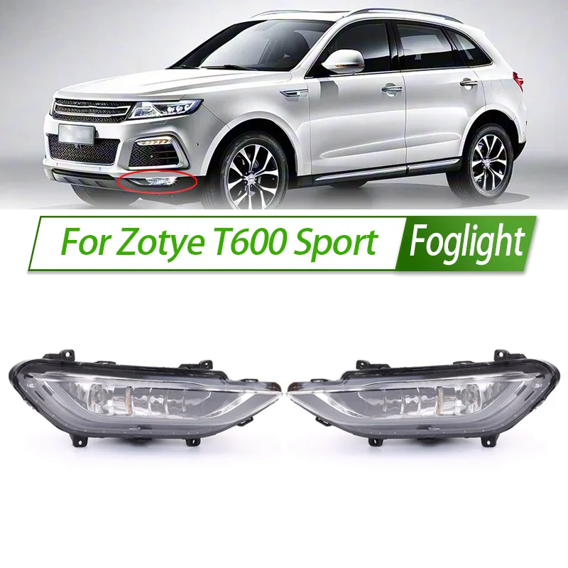 

For Zotye T600 Sport Foglight Fog Light Assembly Halogen Front Bumper Fog Lamp Kit Replacement with Waterproof Housing