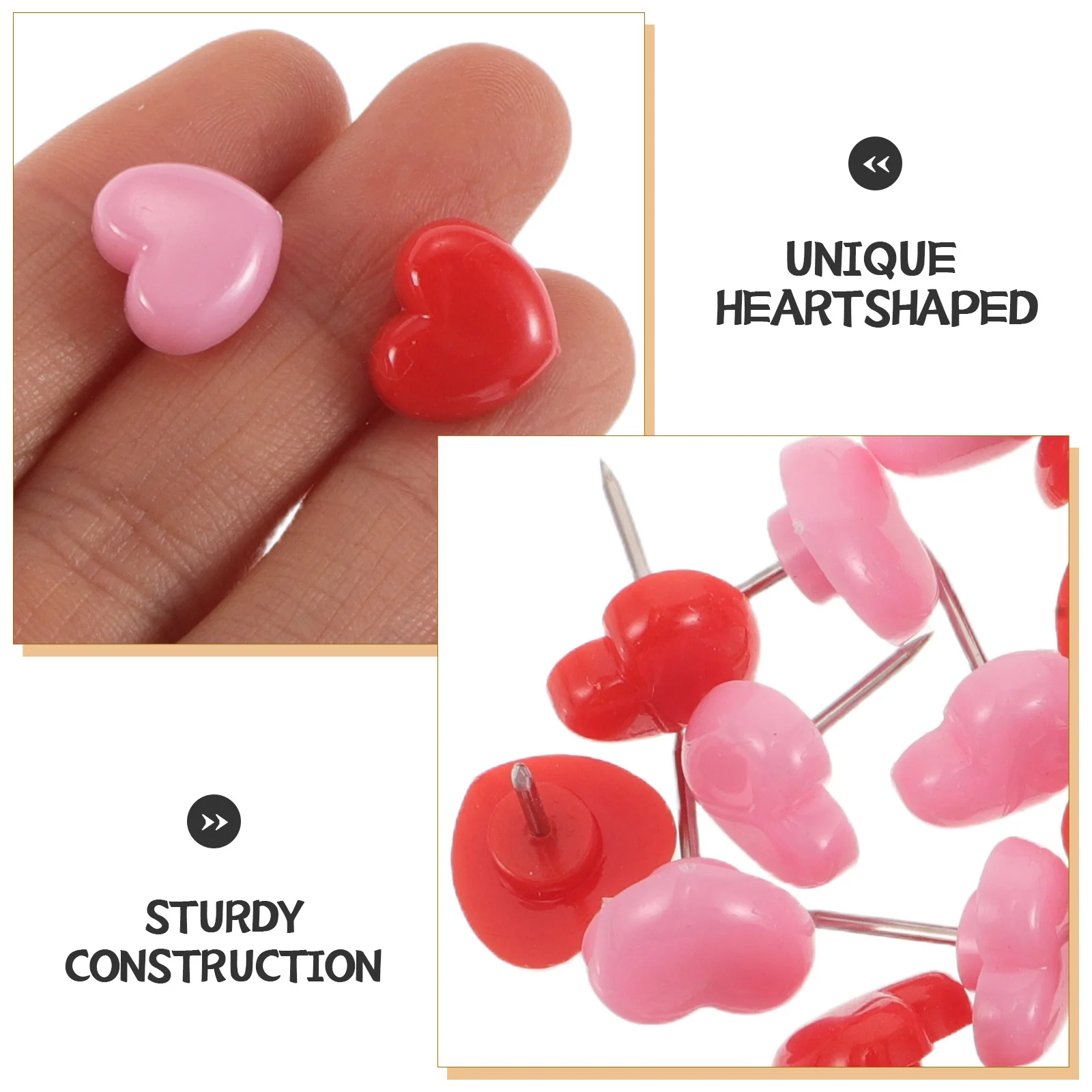 150 szt. Mini pinezek w kształcie serca, urocze szpilki biurowe do tablic korkowych, tablic ogłoszeń, dekoracyjne pinezki do map, do prac plastycznych, do ekspozycji na ścianie.
