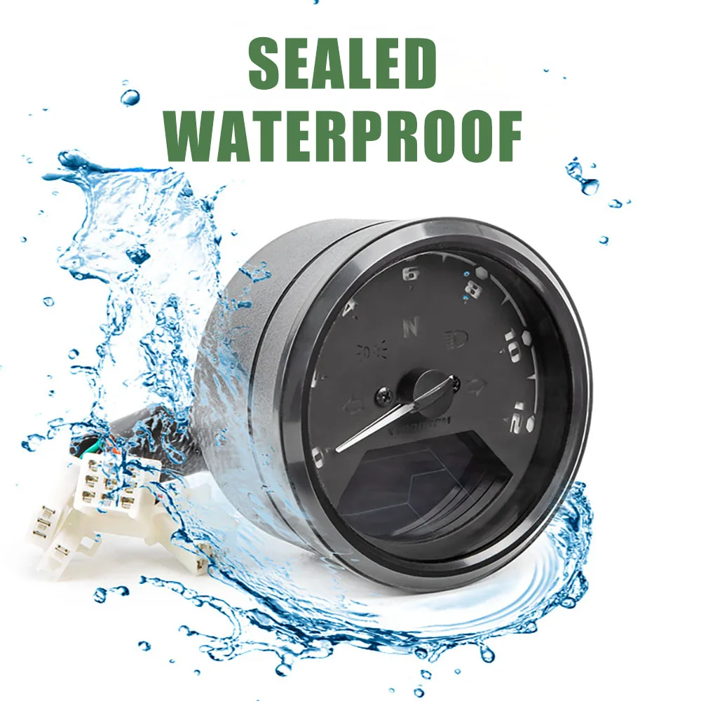 

12000RMP LCD Speedometer Odometer Tachometer Universal Motorcycle Meter Odometer with Gear Indicator Multifunction