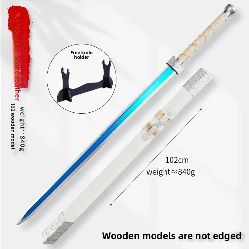 102 سنتيمتر/40.16in القرون الوسطى السيف خشبية مع غمد نموذج الدعائم كاتاناس أنيمي تأثيري الأجهزة الطرفية لوازم الحلي لعبة الهدايا