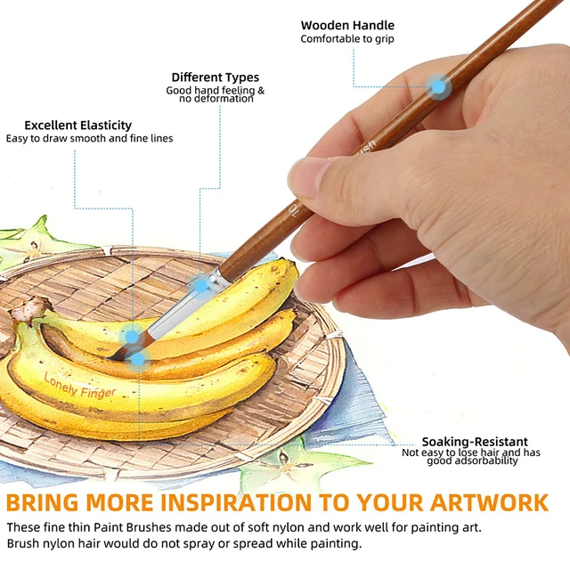 Premium 12-Piece Artist Paint Brush Set - Ultra-Durable Nylon Bristles for Acrylic, Watercolor, Oil & Body Painting 3