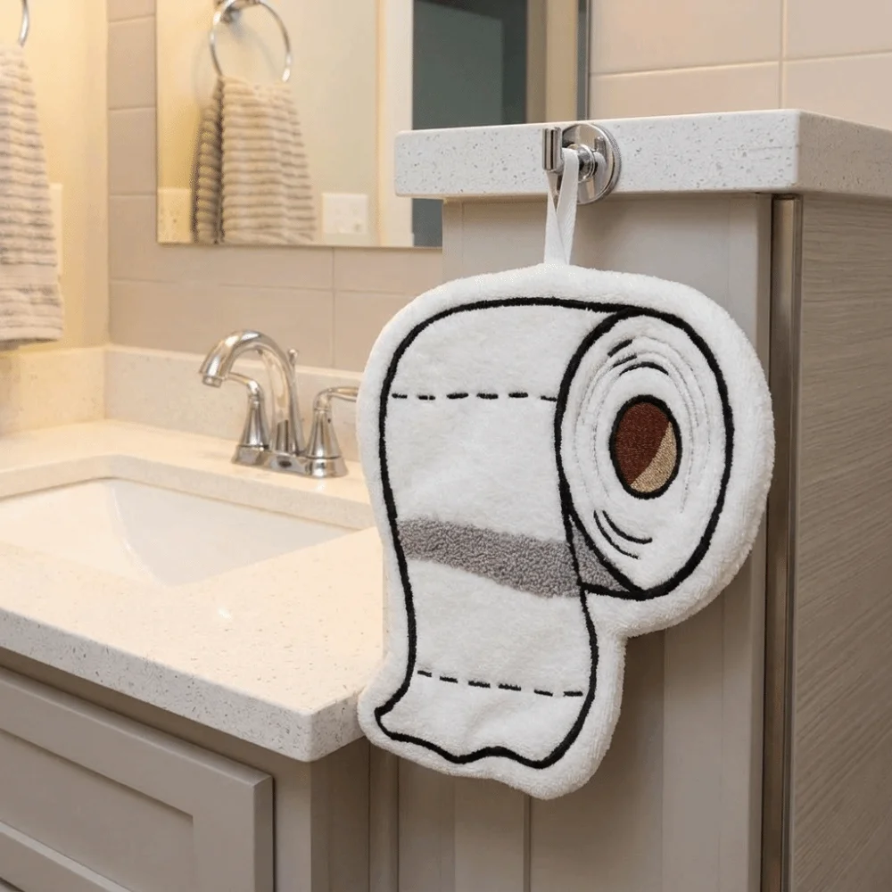 Creative Super Absorbent Roll Paper Hand Towel Soft Thickened Coral Fleece Towel Funny Kids Handkerchief Living Room Use