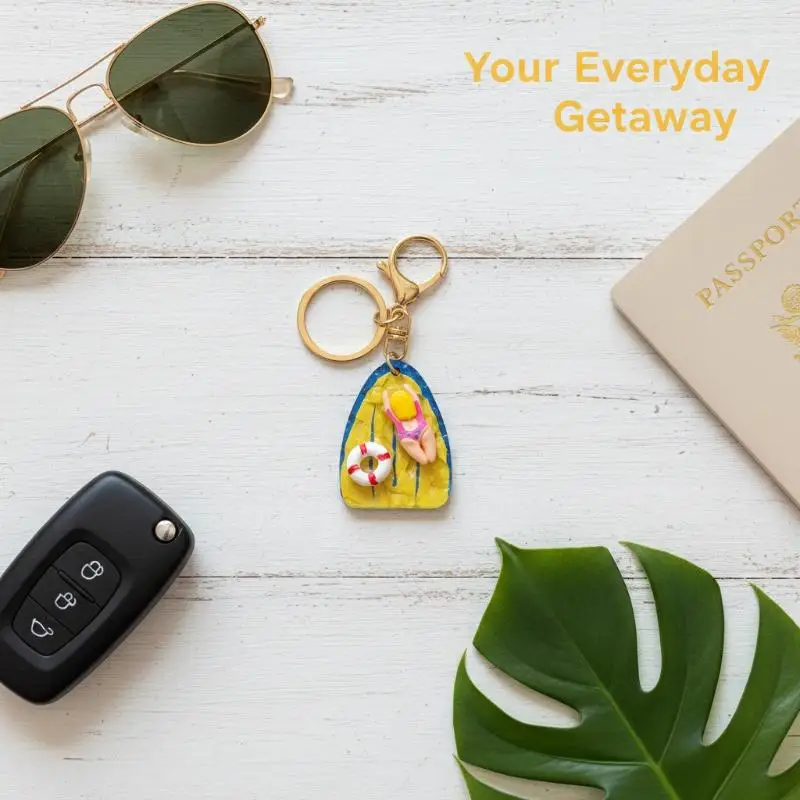 New Eco-friendly Swimming Keychain 1 PCS Wear-resistant Pool Key Ring Pendant for Car Key Backpack Pool Party Favor