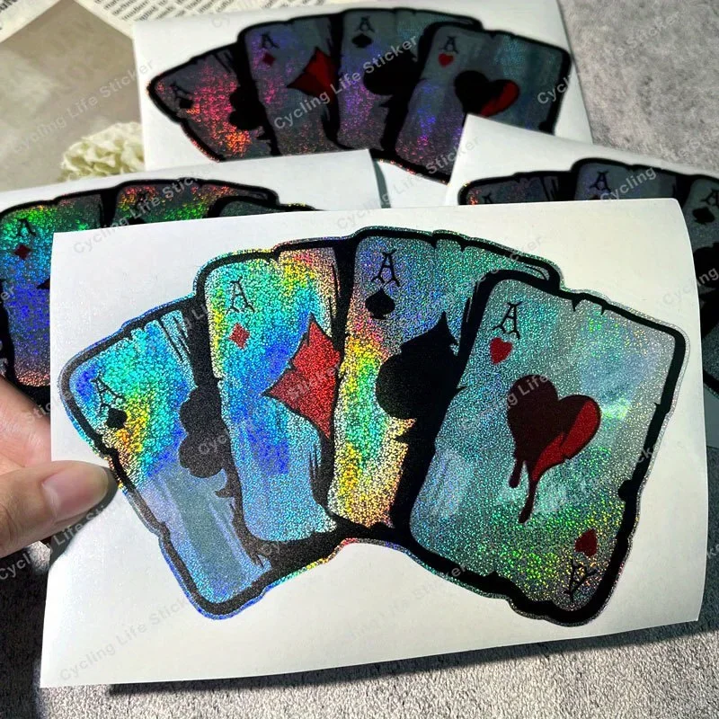 قطعة واحدة من ملصقات Ace Poker المجسمة، لافتة للنظر ونابضة بالحياة، مثالية لأجهزة الكمبيوتر المحمولة وزجاجات المياه وألواح التزلج والمزيد #3